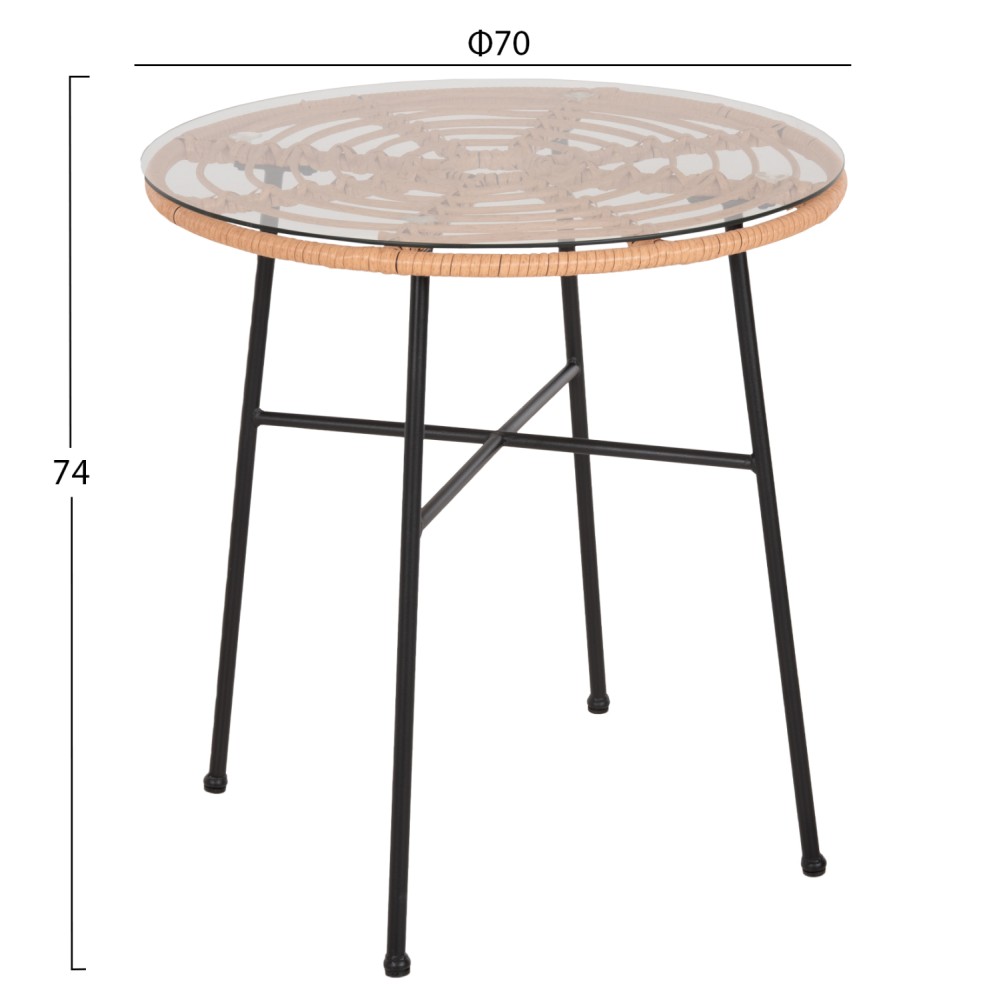 ΣΕΤ ΕΞΩΤΕΡΙΚΟΥ ΧΩΡΟΥ 3ΤΜΧ ALLEGRA HM10476 WICKER ΜΠΕΖ-ΜΕΤΑΛΛΟ ΜΑΥΡΟ