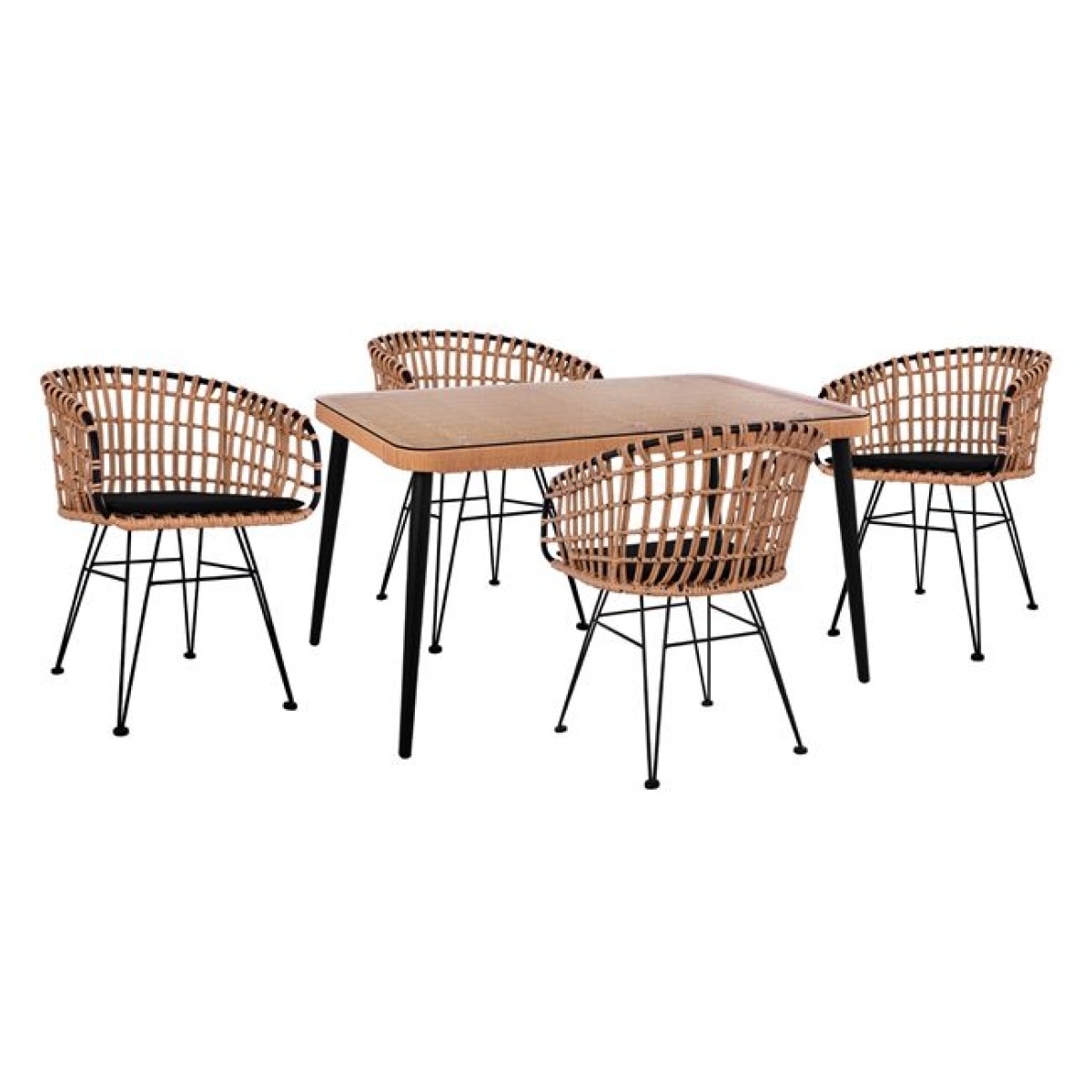 ΣΕΤ 5ΤΜΧ ALLEGRA WICKER ΜΕ ΤΡΑΠΕΖΙ 140X80Χ78Υ ΜΠΕΖ & ΜΑΥΡΟ ΧΡΩΜΑ HM10488 ΣΕΤ 5ΤΜΧ ALLEGRA WICKER ΜΕ ΤΡΑΠΕΖΙ 140X80Χ78Υ ΜΠΕΖ & ΜΑΥΡΟ ΧΡΩΜΑ HM10488