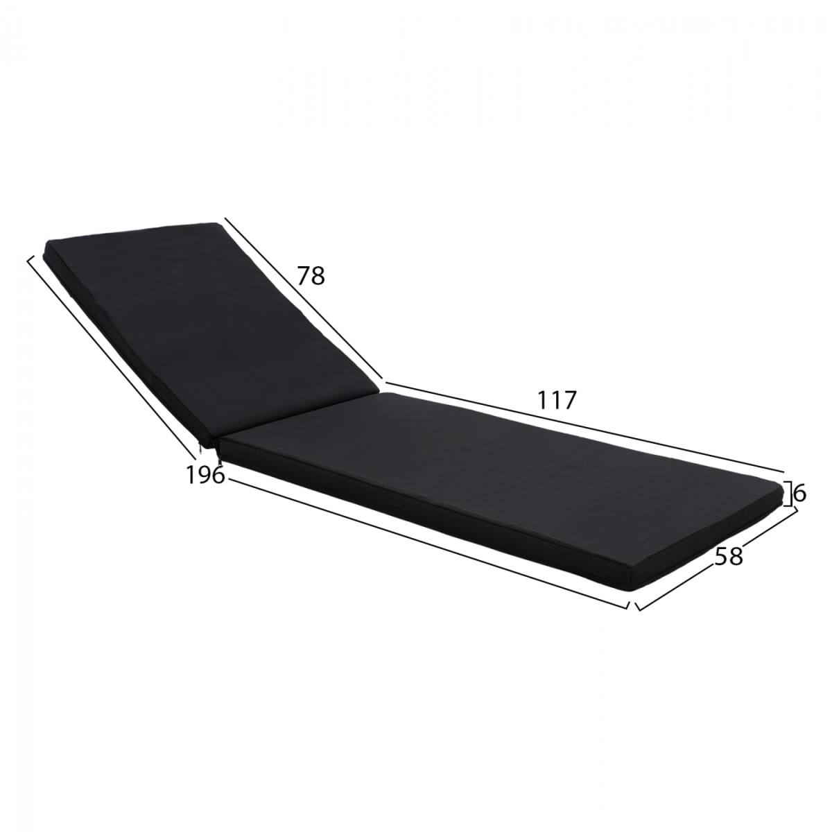 ΜΑΞΙΛΑΡΙ ΞΑΠΛΩΣΤΡΑΣ TEXTILENE 600gr/m2 2X1 SIFNOS ΜΑΥΡΟ HM11234.05T 196(117+1+78)x58x6εκ. ΜΑΞΙΛΑΡΙ ΞΑΠΛΩΣΤΡΑΣ TEXTILENE 600gr/m2 2X1 SIFNOS ΜΑΥΡΟ HM11234.05T 196(117+1+78)x58x6εκ.