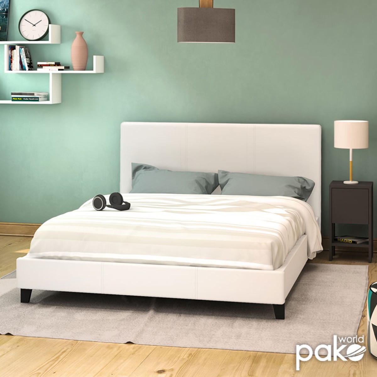 Κρεβάτι Nevil pakoworld 150x200 PU χρώμα λευκό ματ Κρεβάτι Nevil pakoworld 150x200 PU χρώμα λευκό ματ