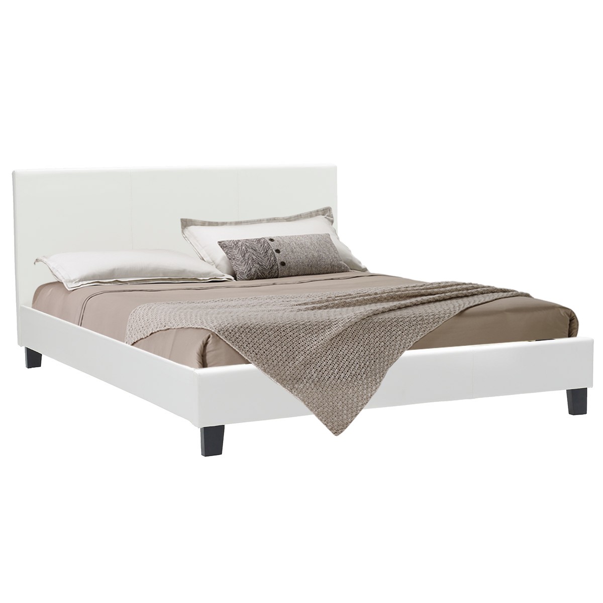 Κρεβάτι Nevil pakoworld 150x200 PU χρώμα λευκό ματ Κρεβάτι Nevil pakoworld 150x200 PU χρώμα λευκό ματ