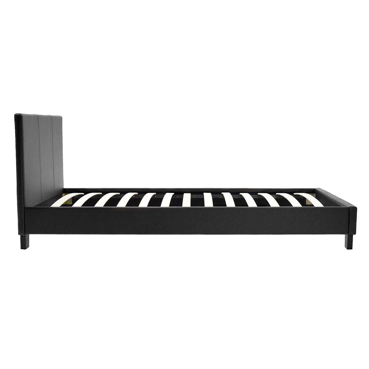Κρεβάτι Nevil pakoworld 100x200 PU χρώμα μαύρο ματ Κρεβάτι Nevil pakoworld 100x200 PU χρώμα μαύρο ματ