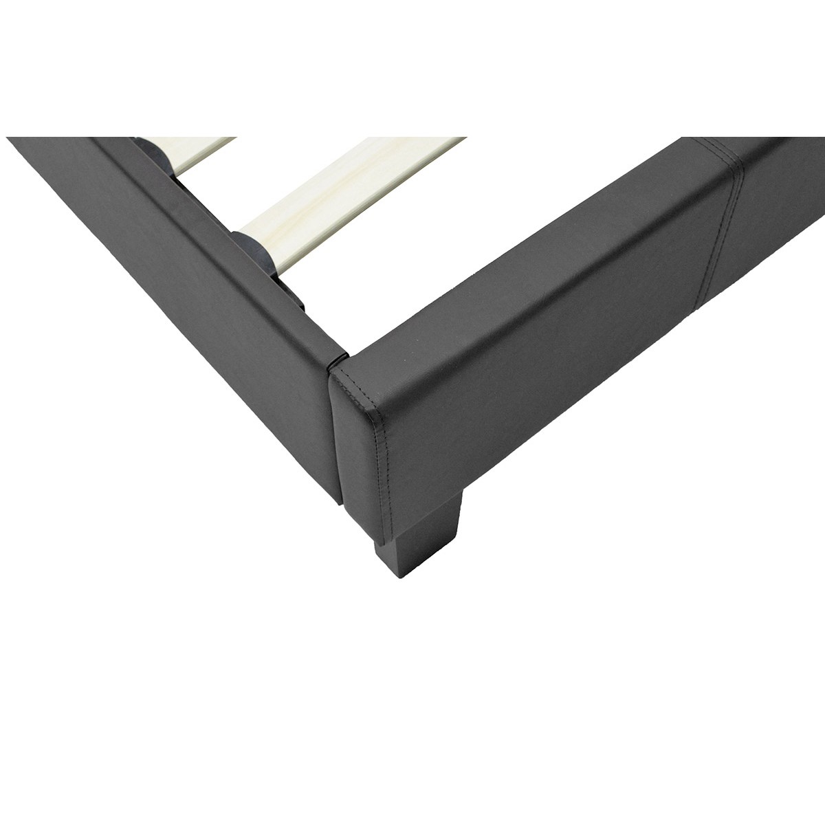 Κρεβάτι Nevil pakoworld 100x200 PU χρώμα μαύρο ματ Κρεβάτι Nevil pakoworld 100x200 PU χρώμα μαύρο ματ