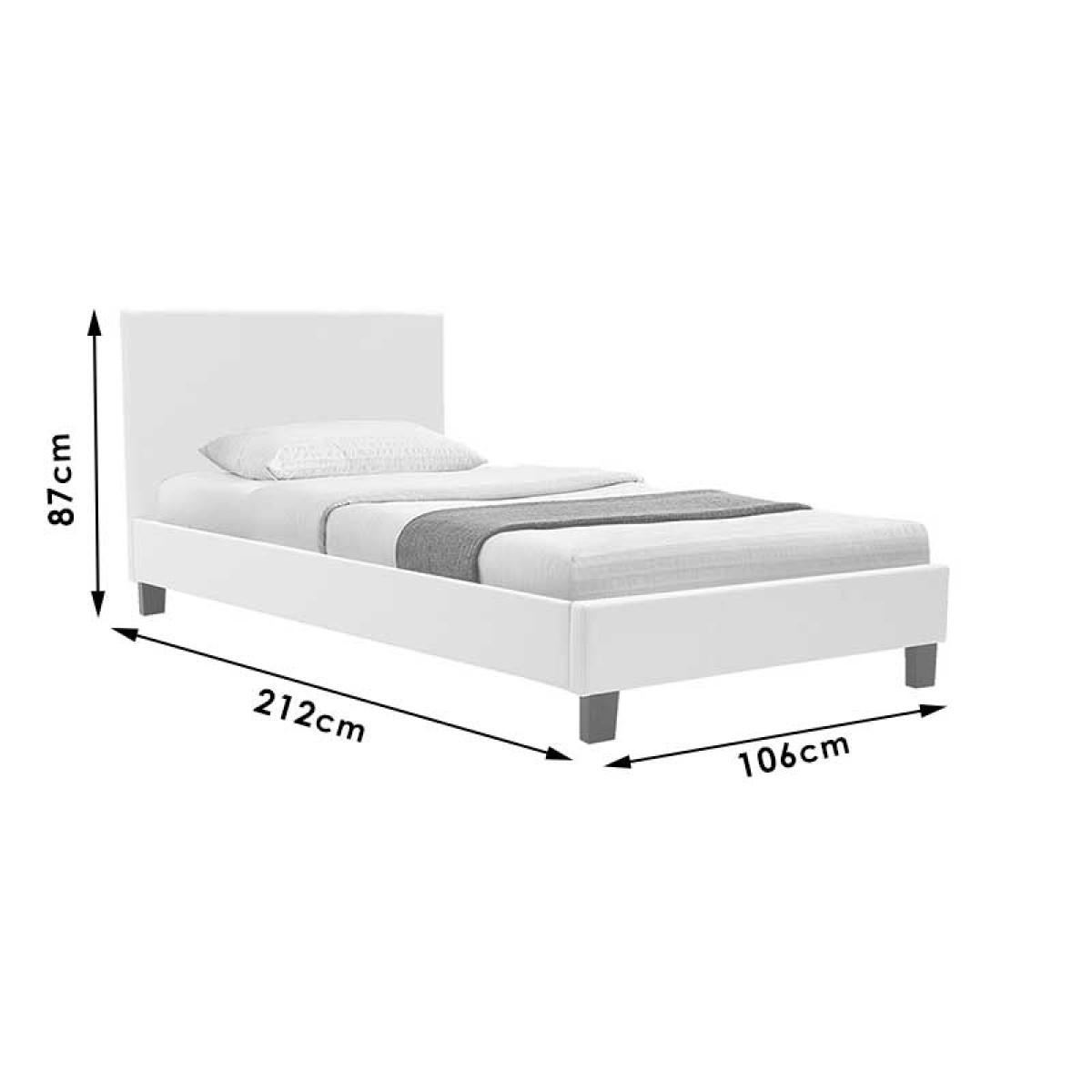 Κρεβάτι Nevil pakoworld 100x200 PU χρώμα μαύρο ματ Κρεβάτι Nevil pakoworld 100x200 PU χρώμα μαύρο ματ
