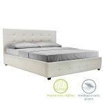 Κρεβάτι Roi pakoworld 160x200 PU λευκό ματ + αποθηκευτικό χώρο Κρεβάτι Roi pakoworld 160x200 PU λευκό ματ + αποθηκευτικό χώρο