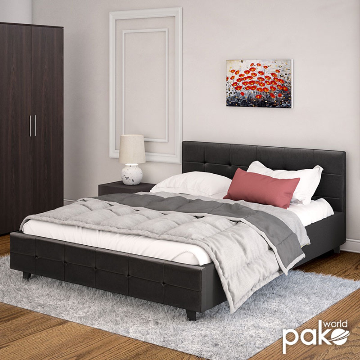 Κρεβάτι Roi pakoworld 160x200 PU μαύρο ματ + αποθηκευτικό χώρο Κρεβάτι Roi pakoworld 160x200 PU μαύρο ματ + αποθηκευτικό χώρο
