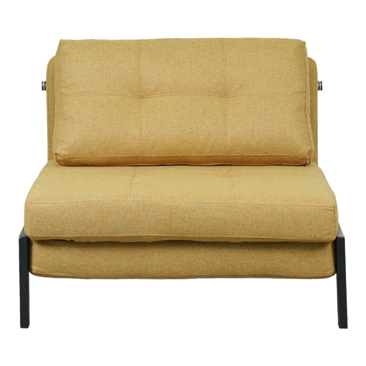 Πολυθρόνα-κρεβάτι Fancy pakoworld ύφασμα σε κίτρινη απόχρωση με μαύρο πόδι 95x98x70εκ