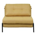 Πολυθρόνα-κρεβάτι Fancy pakoworld ύφασμα σε κίτρινη απόχρωση με μαύρο πόδι 95x98x70εκ