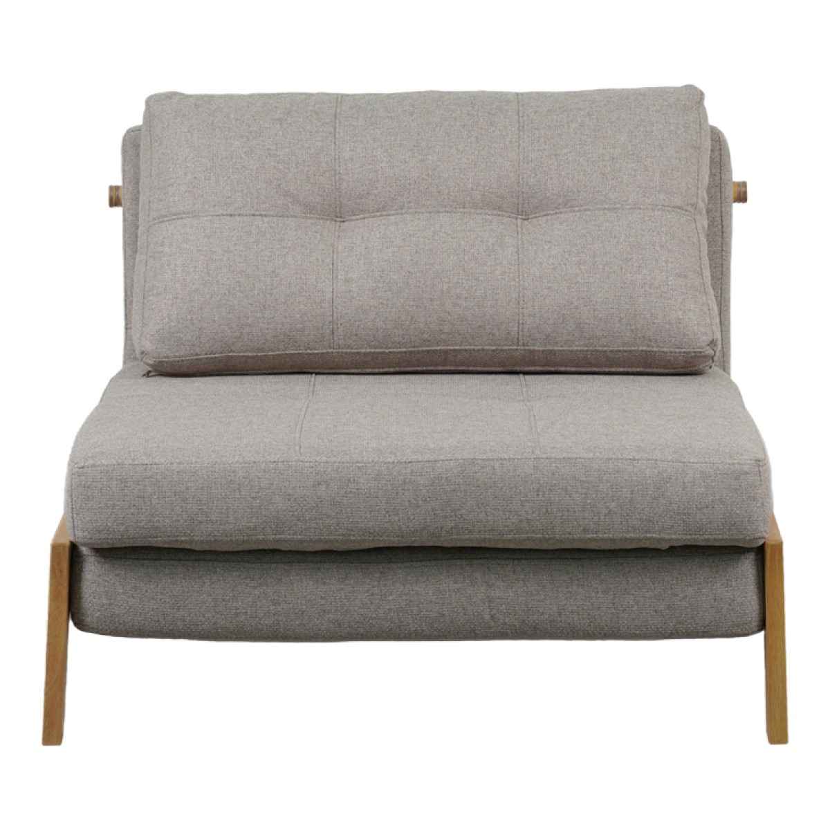 Πολυθρόνα-κρεβάτι Fancy pakoworld ύφασμα σε μπεζ απόχρωση με φυσικό πόδι 95x98x70εκ