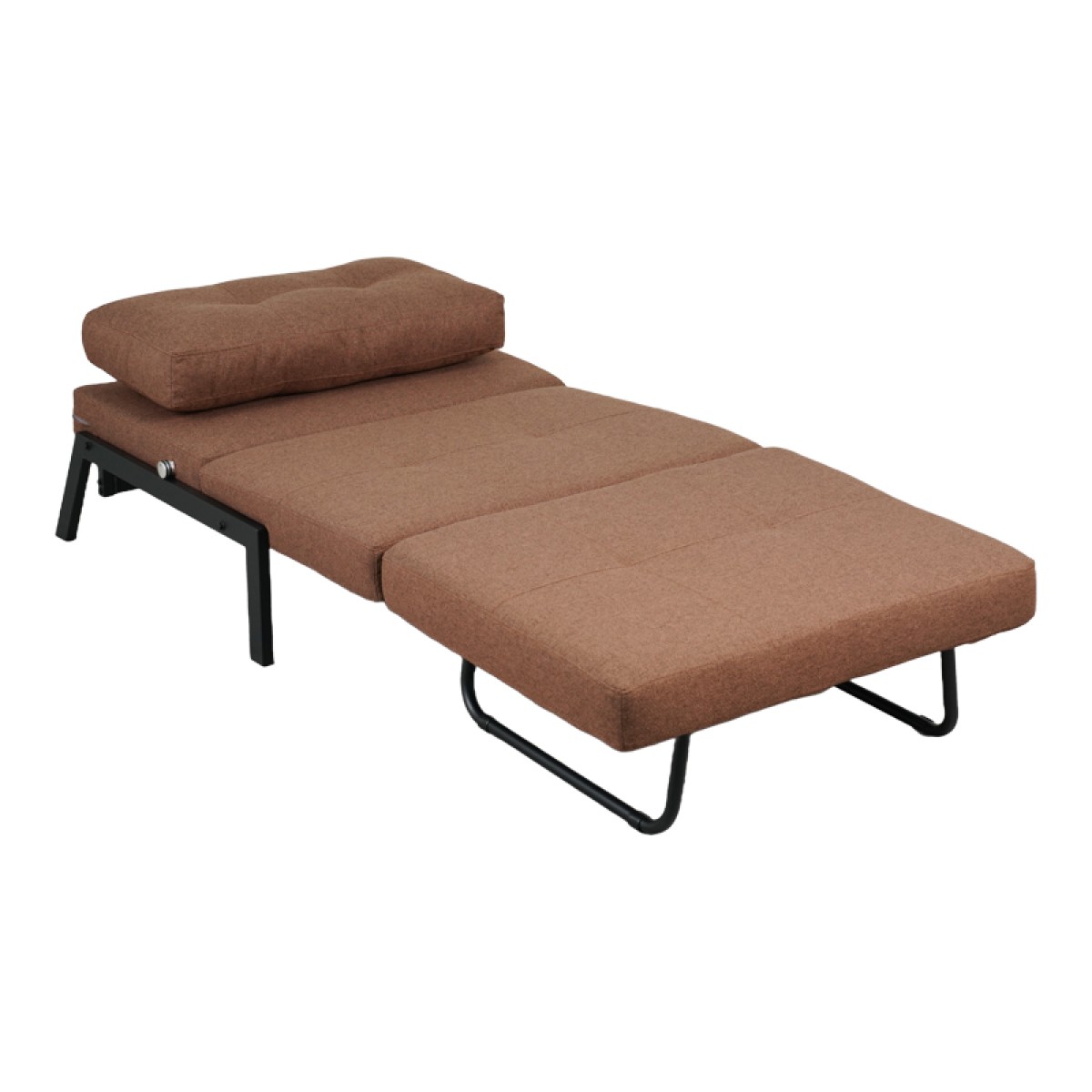 Πολυθρόνα-κρεβάτι Fancy pakoworld ύφασμα σε απόχρωση καφέ με μαύρο πόδι 95x98x70εκ