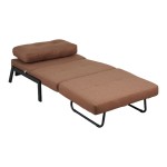 Πολυθρόνα-κρεβάτι Fancy pakoworld ύφασμα σε απόχρωση καφέ με μαύρο πόδι 95x98x70εκ