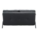 Καναπές 2θέσιος-κρεβάτι Fancy pakoworld ύφασμα σε ανθρακί απόχρωση με μαύρο πόδι 150x92x77εκ