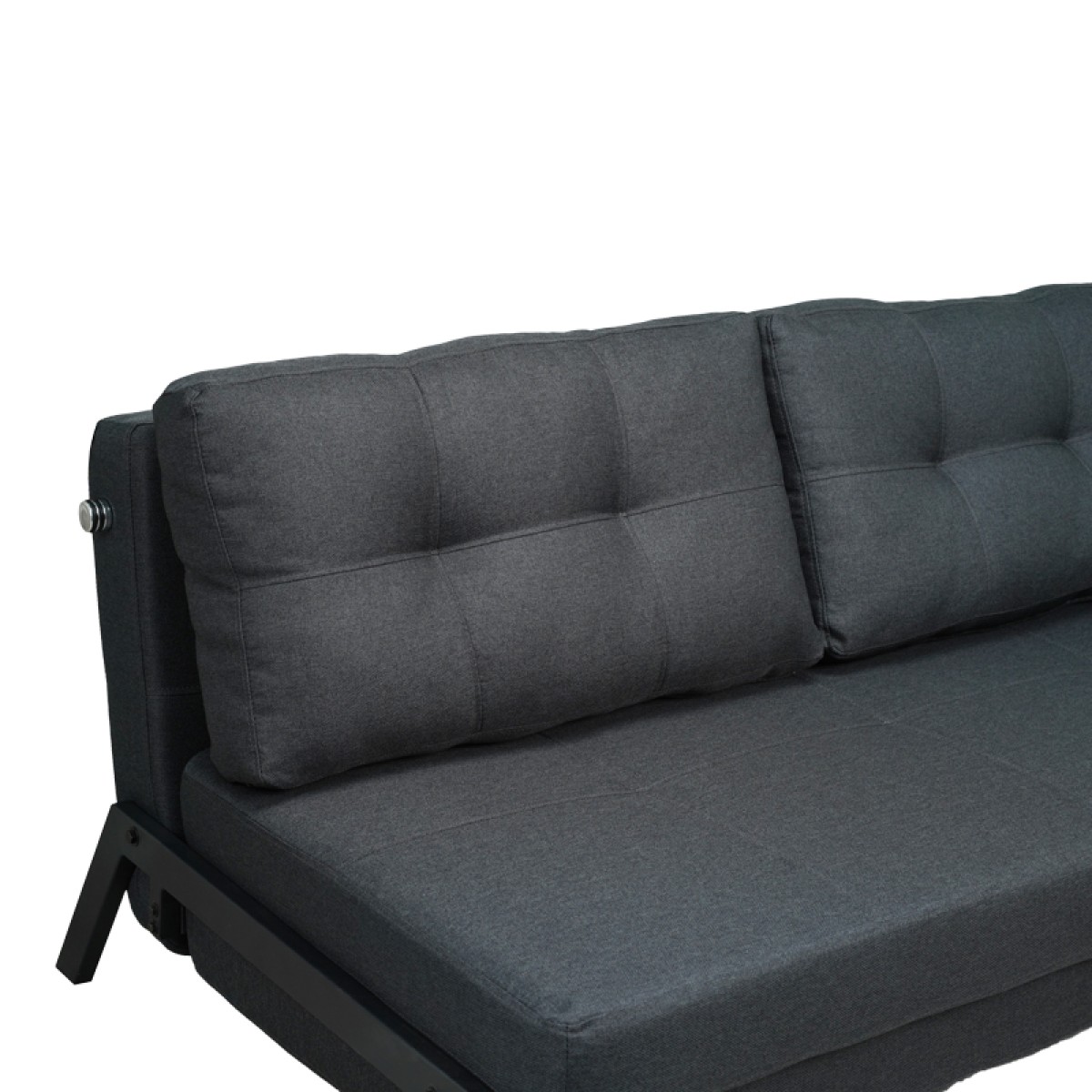 Καναπές 2θέσιος-κρεβάτι Fancy pakoworld ύφασμα σε ανθρακί απόχρωση με μαύρο πόδι 150x92x77εκ