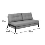 Καναπές 2θέσιος-κρεβάτι Fancy pakoworld ύφασμα σε ανθρακί απόχρωση με μαύρο πόδι 150x92x77εκ