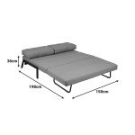 Καναπές 2θέσιος-κρεβάτι Fancy pakoworld ύφασμα σε κίτρινη απόχρωση με μαύρο πόδι 150x92x77εκ