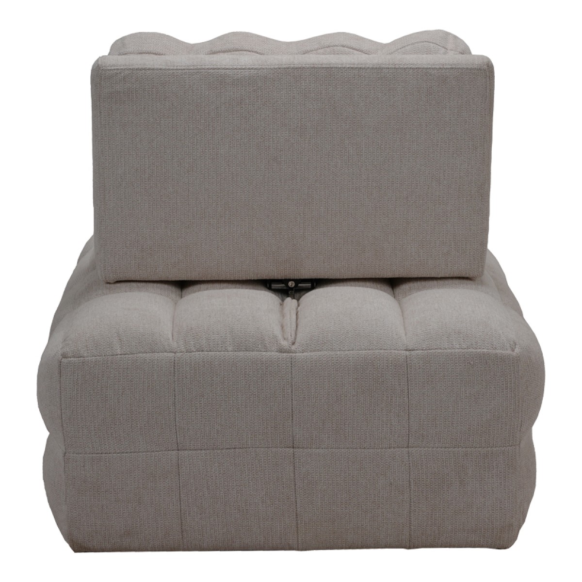 Πολυθρόνα-κρεβάτι Jelica pakoworld γκρι-μπεζ ύφασμα 88x110x86εκ