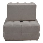 Πολυθρόνα-κρεβάτι Jelica pakoworld γκρι-μπεζ ύφασμα 88x110x86εκ