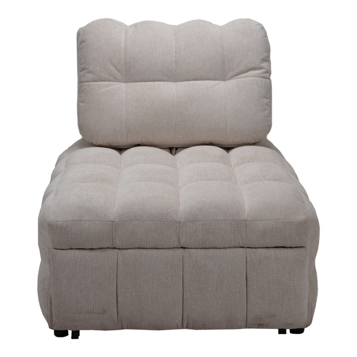 Πολυθρόνα-κρεβάτι Jelica pakoworld γκρι-μπεζ ύφασμα 88x110x86εκ