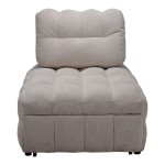 Πολυθρόνα-κρεβάτι Jelica pakoworld γκρι-μπεζ ύφασμα 88x110x86εκ