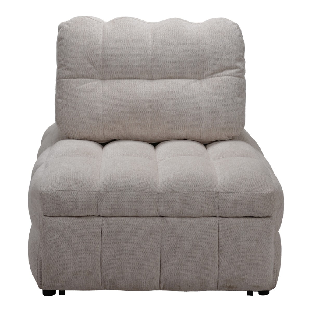 Πολυθρόνα-κρεβάτι Jelica pakoworld γκρι-μπεζ ύφασμα 88x110x86εκ