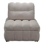 Πολυθρόνα-κρεβάτι Jelica pakoworld γκρι-μπεζ ύφασμα 88x110x86εκ