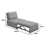 Πολυθρόνα-κρεβάτι Jelica pakoworld γκρι ύφασμα 88x110x86εκ