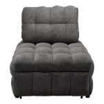 Πολυθρόνα-κρεβάτι Jelica pakoworld γκρι ύφασμα 88x110x86εκ