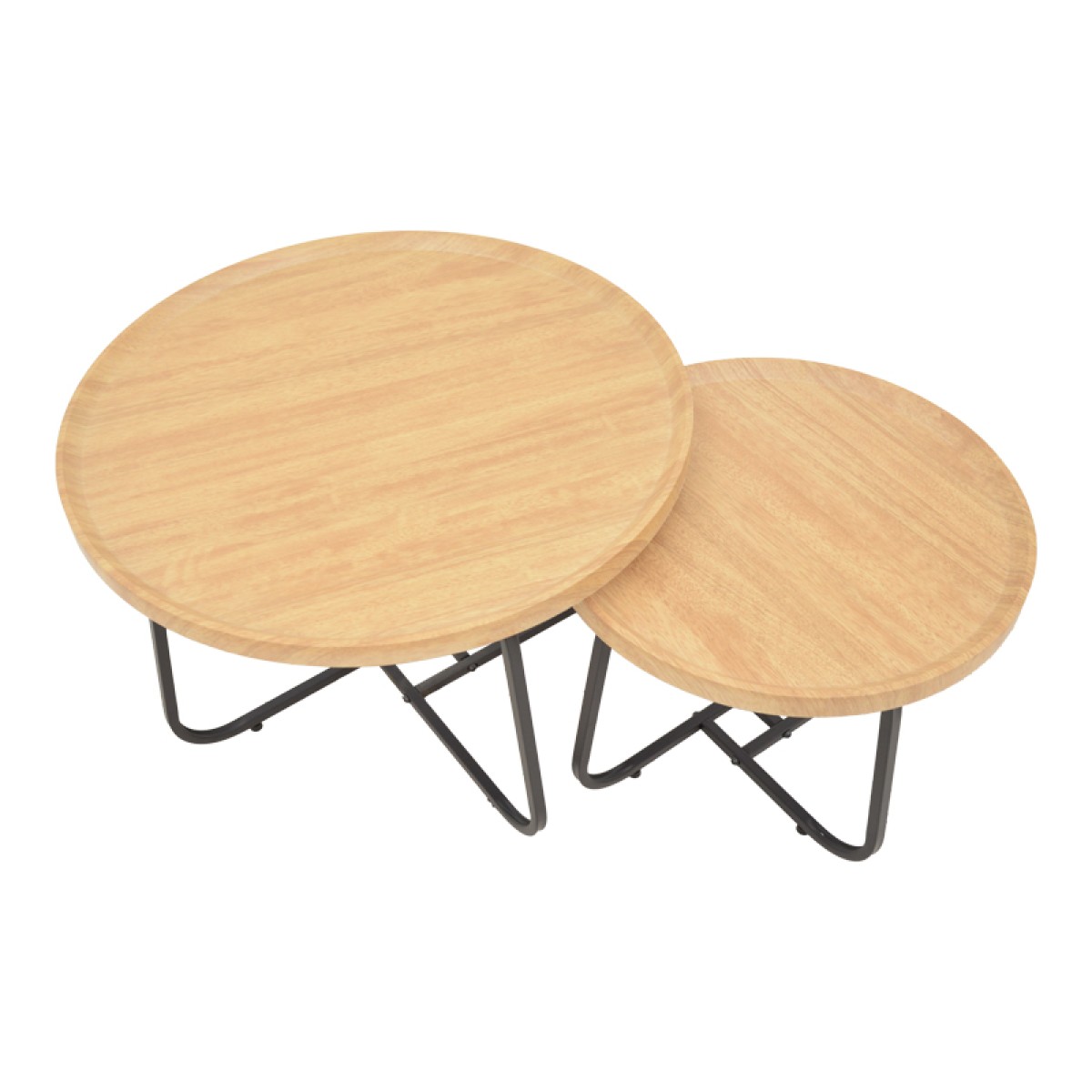 Tραπέζια σαλονιού Crismory pakoworld σετ 2τεμ MDF σε φυσική απόχρωση και μαύρα μεταλλικά πόδια Tραπέζια σαλονιού Crismory pakoworld σετ 2τεμ MDF σε φυσική απόχρωση και μαύρα μεταλλικά πόδια