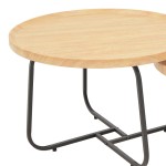 Tραπέζια σαλονιού Crismory pakoworld σετ 2τεμ MDF σε φυσική απόχρωση και μαύρα μεταλλικά πόδια Tραπέζια σαλονιού Crismory pakoworld σετ 2τεμ MDF σε φυσική απόχρωση και μαύρα μεταλλικά πόδια