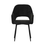 Πολυθρόνα Factols Inart ανθρακί ύφασμα-πόδι μαύρο μέταλλο 53x61x84εκ