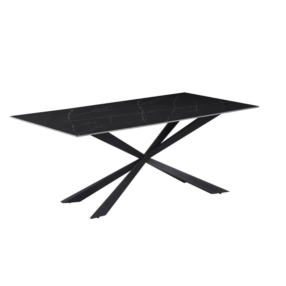 Τραπέζι Cozline Inart μαύρο μαρμάρου sintered stone-πόδι μαύρο μέταλλο 180x90x76εκ Τραπέζι Cozline Inart μαύρο μαρμάρου sintered stone-πόδι μαύρο μέταλλο 180x90x76εκ
