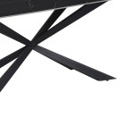 Τραπέζι Cozline Inart μαύρο μαρμάρου sintered stone-πόδι μαύρο μέταλλο 180x90x76εκ Τραπέζι Cozline Inart μαύρο μαρμάρου sintered stone-πόδι μαύρο μέταλλο 180x90x76εκ