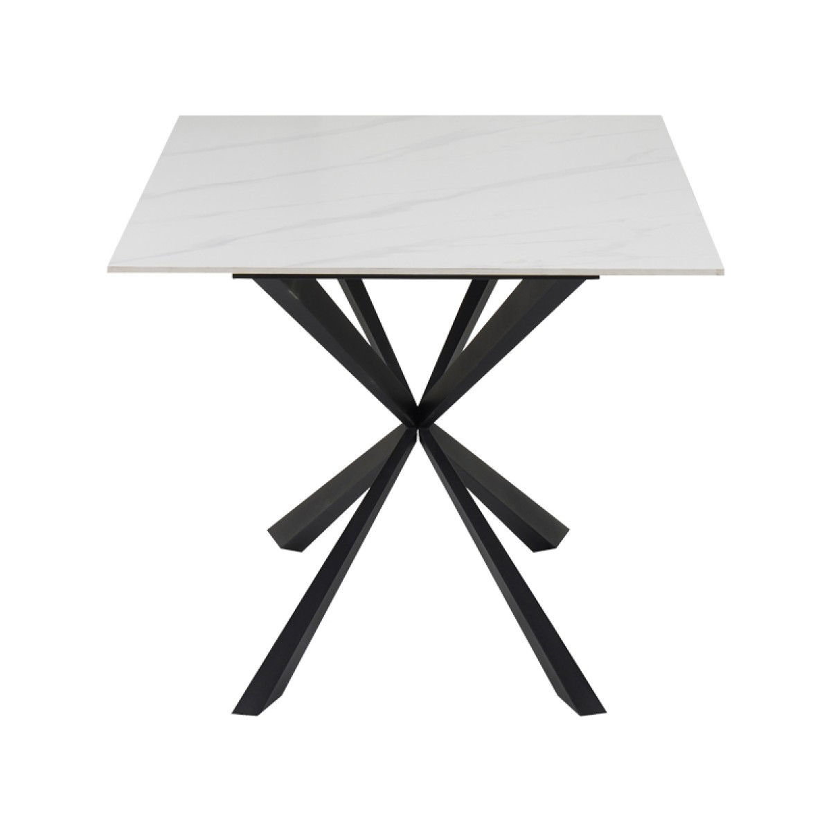 Τραπέζι Cozline Inart λευκό μαρμάρου sintered stone-πόδι μαύρο μέταλλο 180x90x76εκ Τραπέζι Cozline Inart λευκό μαρμάρου sintered stone-πόδι μαύρο μέταλλο 180x90x76εκ