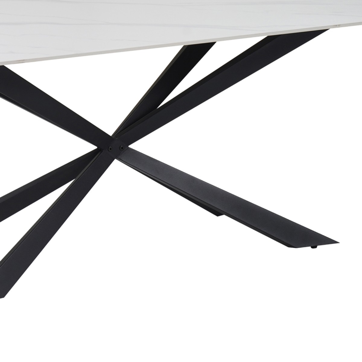 Τραπέζι Cozline Inart λευκό μαρμάρου sintered stone-πόδι μαύρο μέταλλο 180x90x76εκ Τραπέζι Cozline Inart λευκό μαρμάρου sintered stone-πόδι μαύρο μέταλλο 180x90x76εκ