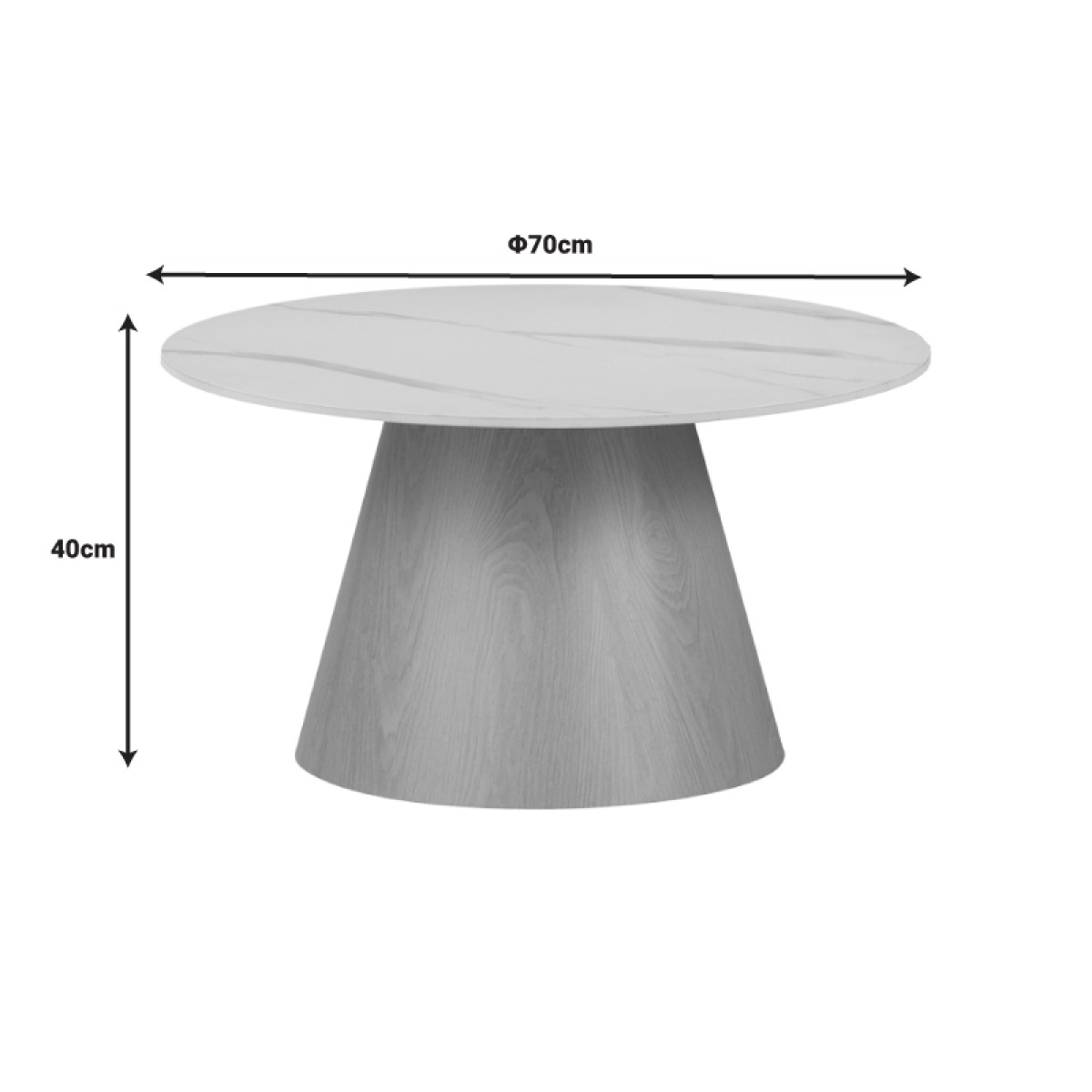 Τραπέζι σαλονιού Soleire Inart λευκό μαρμάρου sintered stone Φ70x40εκ Τραπέζι σαλονιού Soleire Inart λευκό μαρμάρου sintered stone Φ70x40εκ