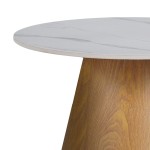 Βοηθητικό τραπέζι Soleire Inart λευκό μαρμάρου sintered stone Φ50x46εκ Βοηθητικό τραπέζι Soleire Inart λευκό μαρμάρου sintered stone Φ50x46εκ