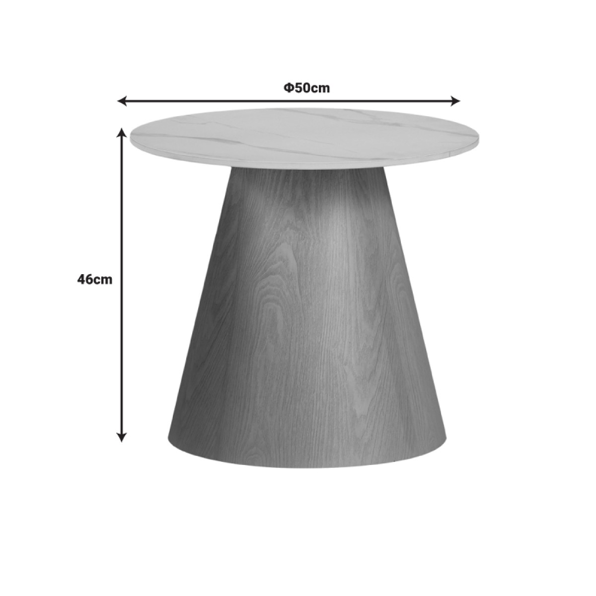 Βοηθητικό τραπέζι Soleire Inart λευκό μαρμάρου sintered stone Φ50x46εκ Βοηθητικό τραπέζι Soleire Inart λευκό μαρμάρου sintered stone Φ50x46εκ