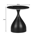 Βοηθητικό τραπέζι Kirkene Inart sintered stone σε απόχρωση λευκό μαρμάρου με λευκό μέταλλο Φ50x50εκ Βοηθητικό τραπέζι Kirkene Inart sintered stone σε απόχρωση λευκό μαρμάρου με λευκό μέταλλο Φ50x50εκ