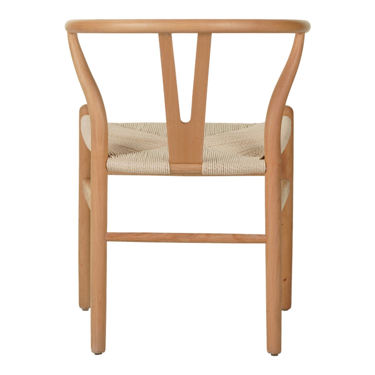 Καρέκλα Wishbone pakoworld rubberwood-σχοινί σε φυσική απόχρωση 53.5x57x74εκ