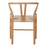 Καρέκλα Wishbone pakoworld rubberwood-σχοινί σε φυσική απόχρωση 53.5x57x74εκ