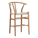 Σκαμπό μπαρ Wishbone pakoworld rubberwood-σχοινί σε φυσική απόχρωση 55x49x108εκκ Σκαμπό μπαρ Wishbone pakoworld rubberwood-σχοινί σε φυσική απόχρωση 55x49x108εκκ