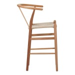 Σκαμπό μπαρ Wishbone pakoworld rubberwood-σχοινί σε φυσική απόχρωση 55x49x108εκκ Σκαμπό μπαρ Wishbone pakoworld rubberwood-σχοινί σε φυσική απόχρωση 55x49x108εκκ