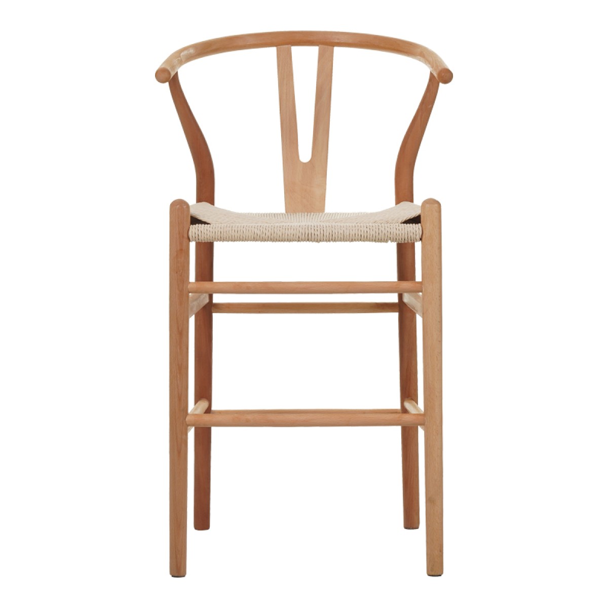 Σκαμπό μπαρ Wishbone pakoworld rubberwood-σχοινί σε φυσική απόχρωση 55x49x108εκκ Σκαμπό μπαρ Wishbone pakoworld rubberwood-σχοινί σε φυσική απόχρωση 55x49x108εκκ