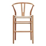Σκαμπό μπαρ Wishbone pakoworld rubberwood-σχοινί σε φυσική απόχρωση 55x49x108εκκ Σκαμπό μπαρ Wishbone pakoworld rubberwood-σχοινί σε φυσική απόχρωση 55x49x108εκκ