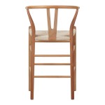 Σκαμπό μπαρ Wishbone pakoworld rubberwood-σχοινί σε φυσική απόχρωση 55x49x108εκκ Σκαμπό μπαρ Wishbone pakoworld rubberwood-σχοινί σε φυσική απόχρωση 55x49x108εκκ