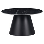 Βοηθητικά τραπέζια Fabrin Inart μαύρο μαρμάρου sintered stone-μαύρο μέταλλο Βοηθητικά τραπέζια Fabrin Inart μαύρο μαρμάρου sintered stone-μαύρο μέταλλο