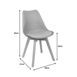 Καρέκλα Gaston pakoworld PP-PU μπλε απόχρωση- φυσικό πόδι 44x52x78εκ Καρέκλα Gaston pakoworld PP-PU μπλε απόχρωση- φυσικό πόδι 44x52x78εκ