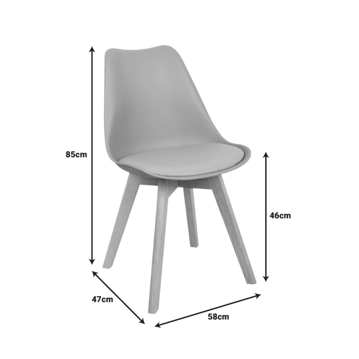 Καρέκλα Gaston pakoworld PP-PU taupe απόχρωση- φυσικό πόδι 44x52x78εκ Καρέκλα Gaston pakoworld PP-PU taupe απόχρωση- φυσικό πόδι 44x52x78εκ