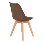 Καρέκλα Gaston pakoworld PP-PU καφέ απόχρωση- φυσικό πόδι 43x51x75εκ