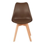 Καρέκλα Gaston pakoworld PP-PU καφέ απόχρωση- φυσικό πόδι 43x51x75εκ